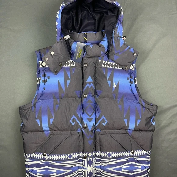 Polo Ralph Lauren Southwestern Aztec Down Filled Puffer Jacket Vest Large XL XXL